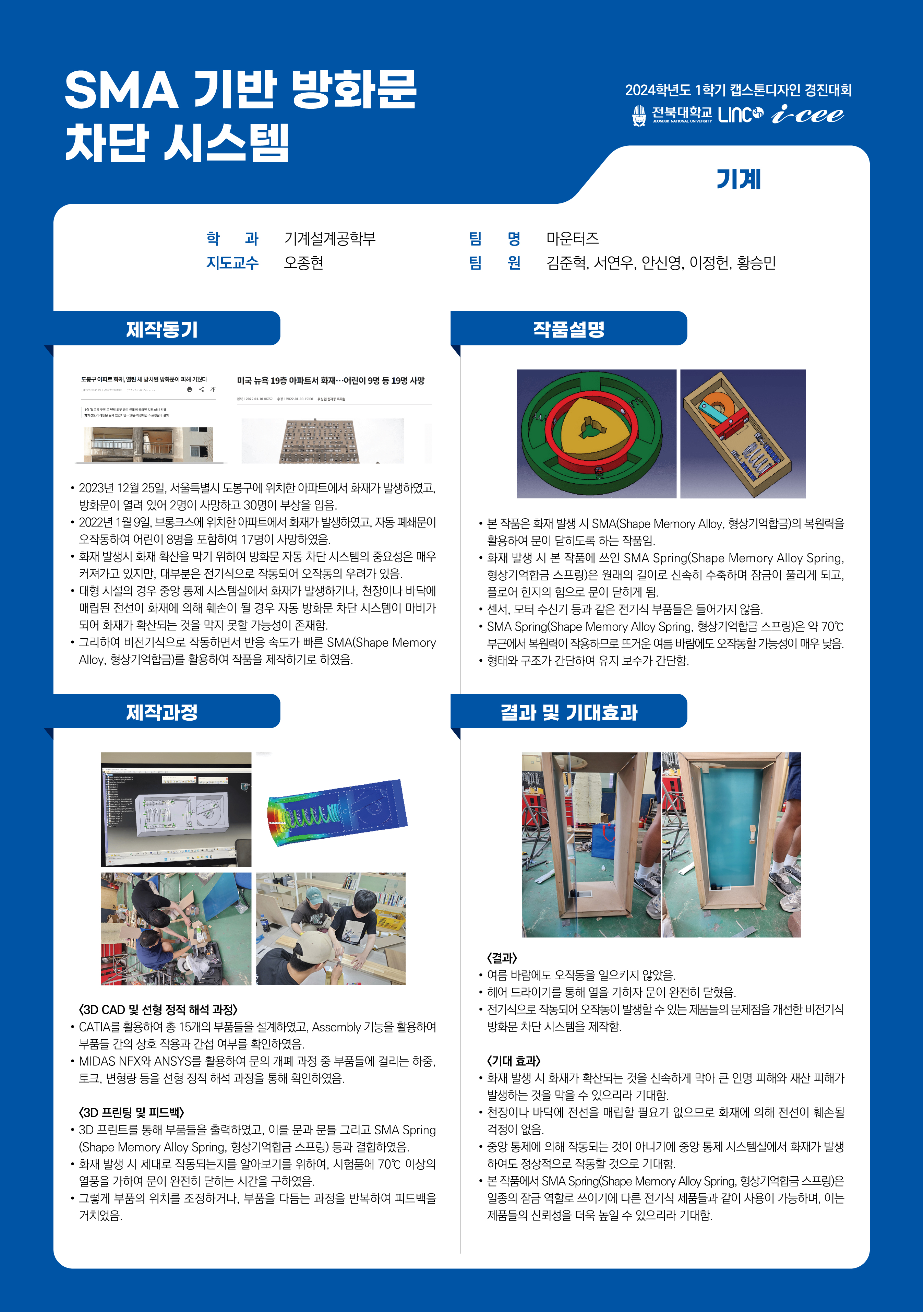 SMA 기반 비전기식 방화문 차단 시스템