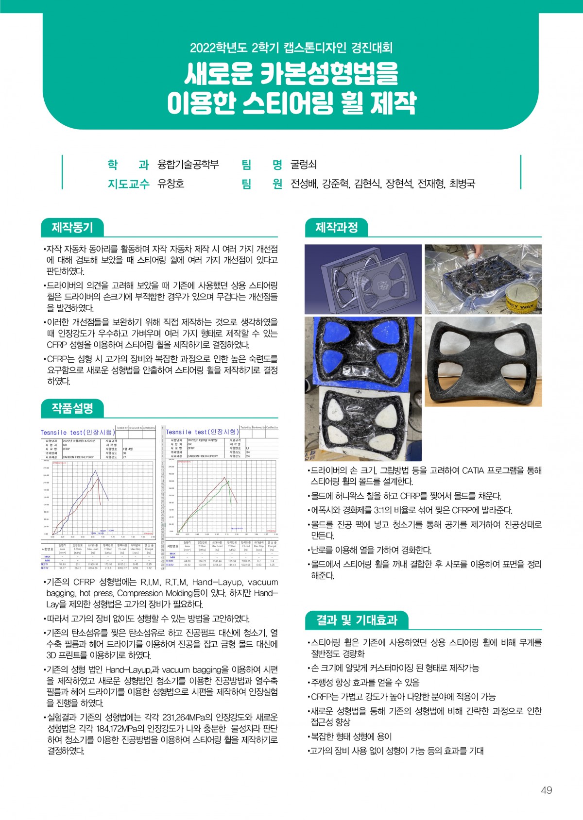 새로운 카본성형법을 이용한 스티어링휠 제작