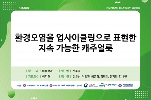 환경오염을 업사이클링으로 표현한 지속 가능한 캐주얼 룩