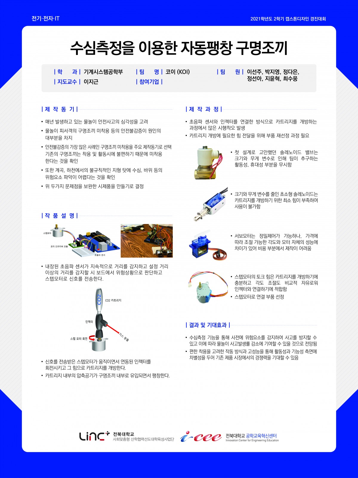 수심측정을 이용한 자동팽창 구명조끼